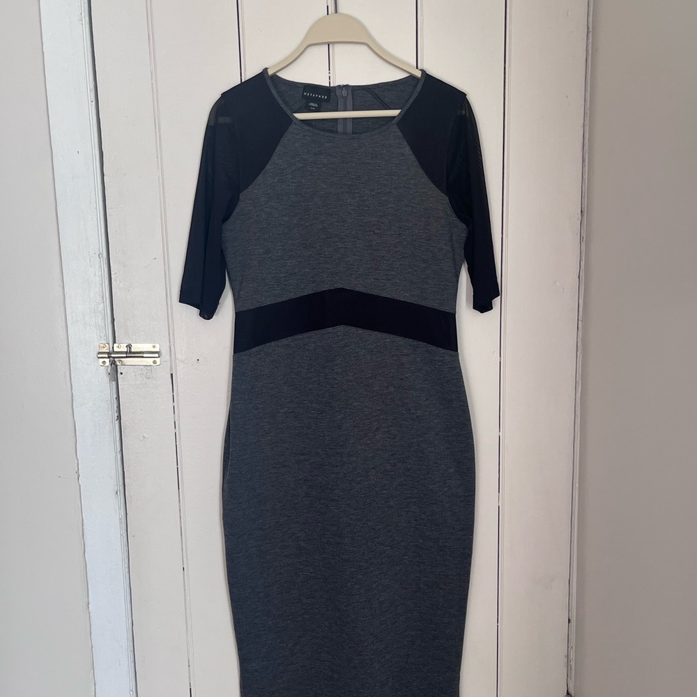 Gray and Black Bodycon Dress